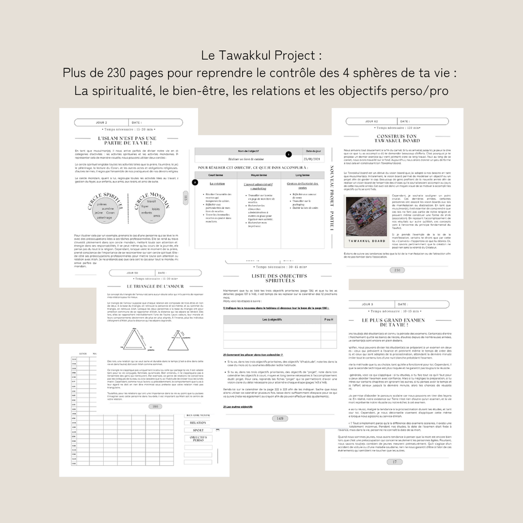 Pack Transformation – De Fajr à Icha + Tawakkul Project