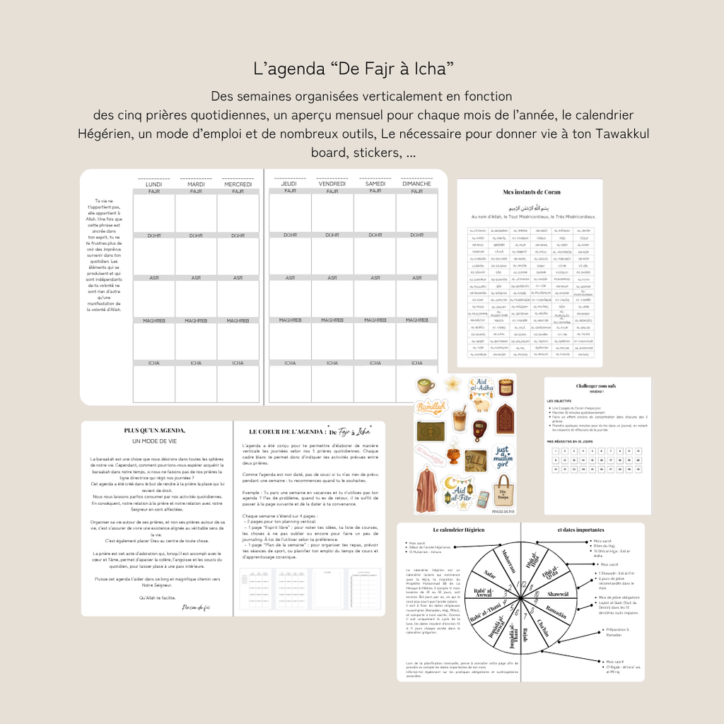 Pack Transformation – De Fajr à Icha + Tawakkul Project