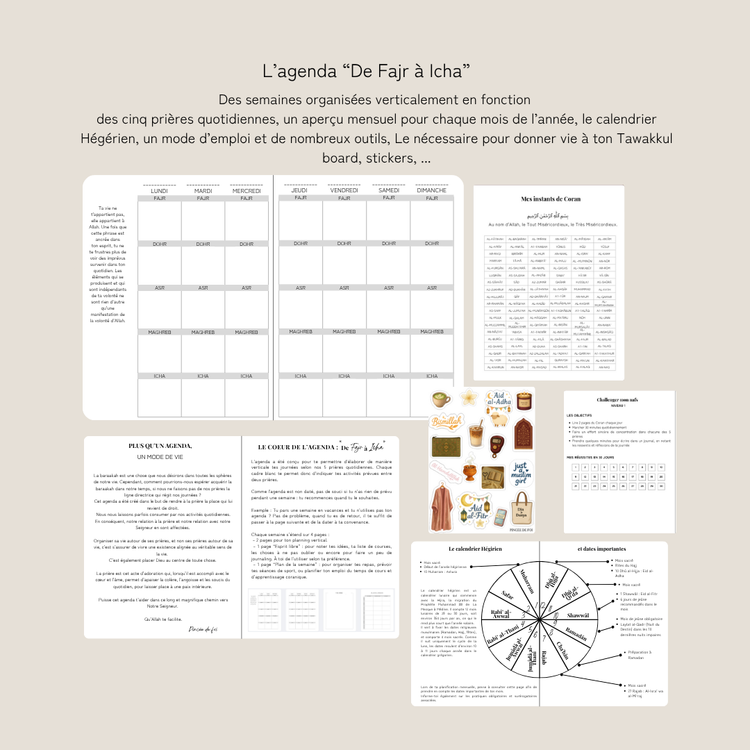 Pack Transformation – De Fajr à Icha + Tawakkul Project