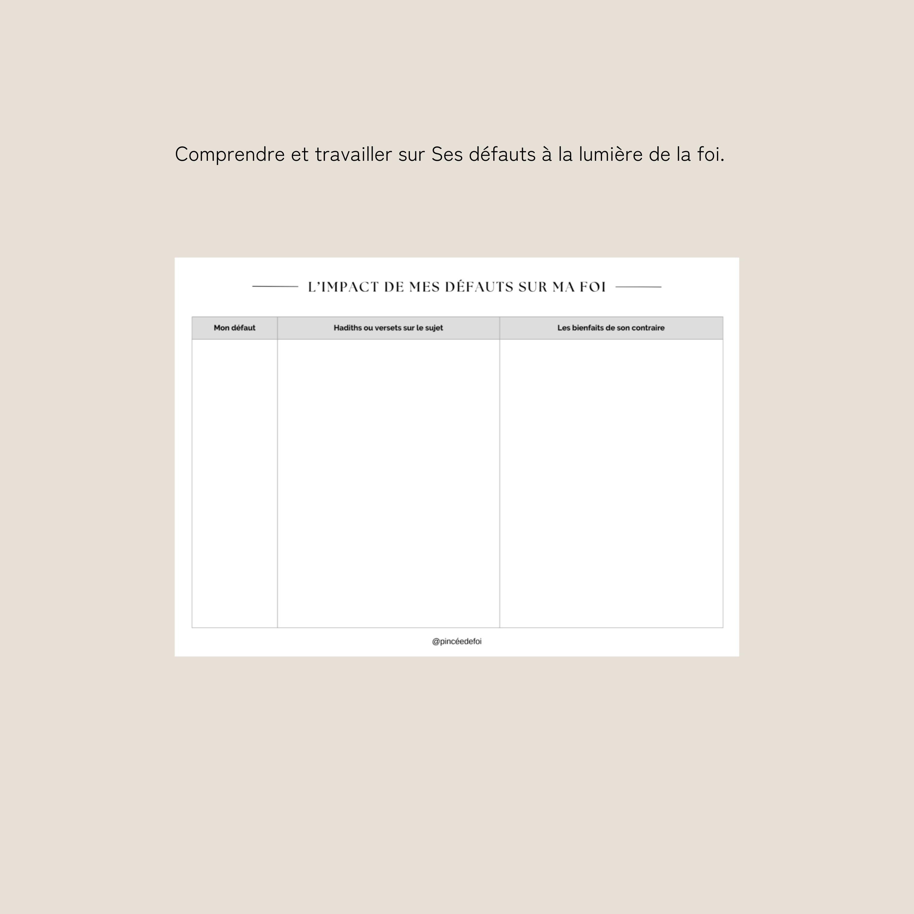 L'impact de mes défauts sur ma foi