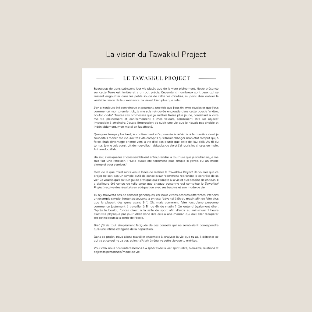 Le Tawakkul Project - Format papier