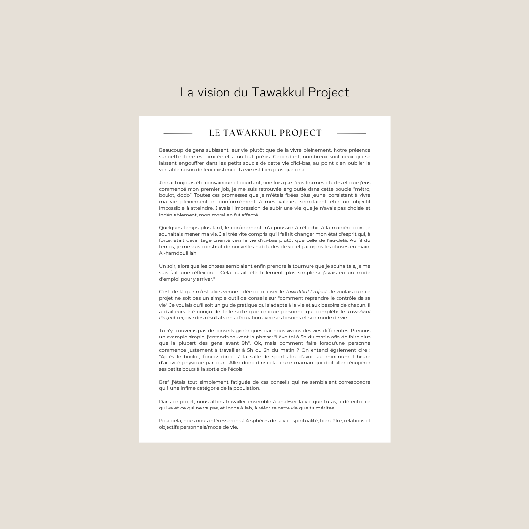 Le Tawakkul Project - Format papier