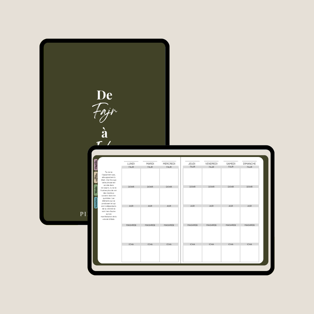 L'agenda "De Fajr à Icha" - Version digitale (PDF pour tablette)