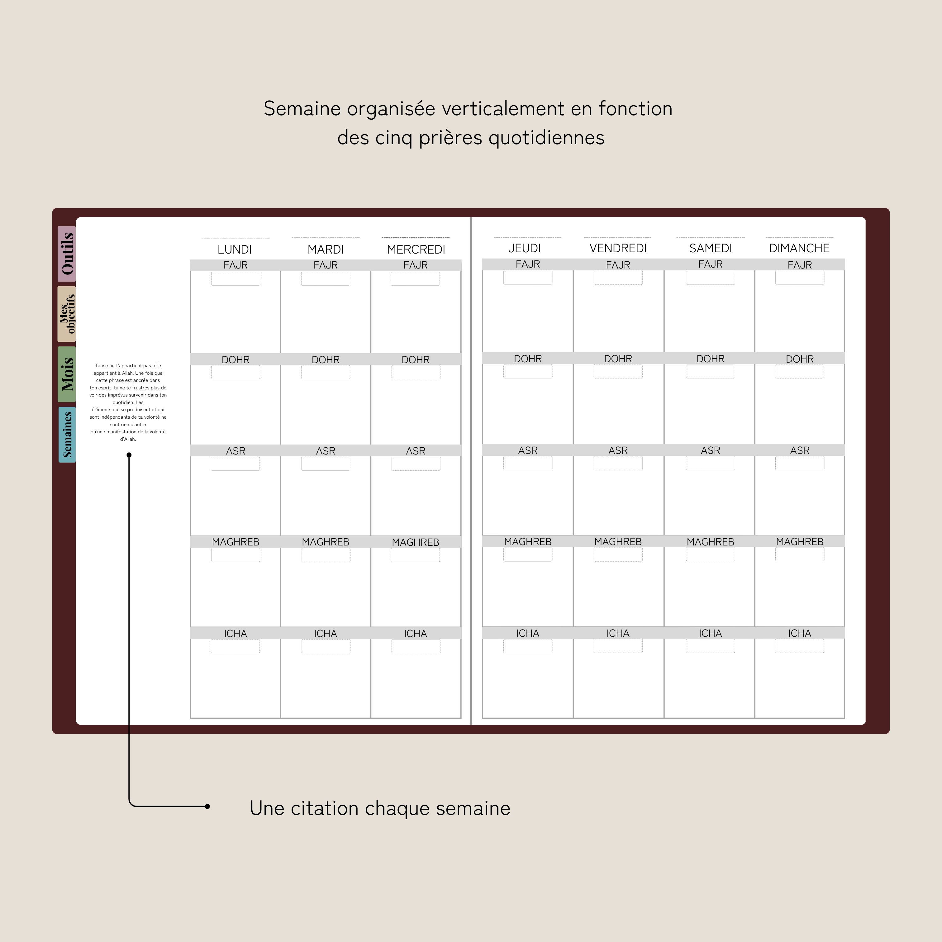 L'agenda "De Fajr à Icha" - Version digitale (PDF pour tablette)