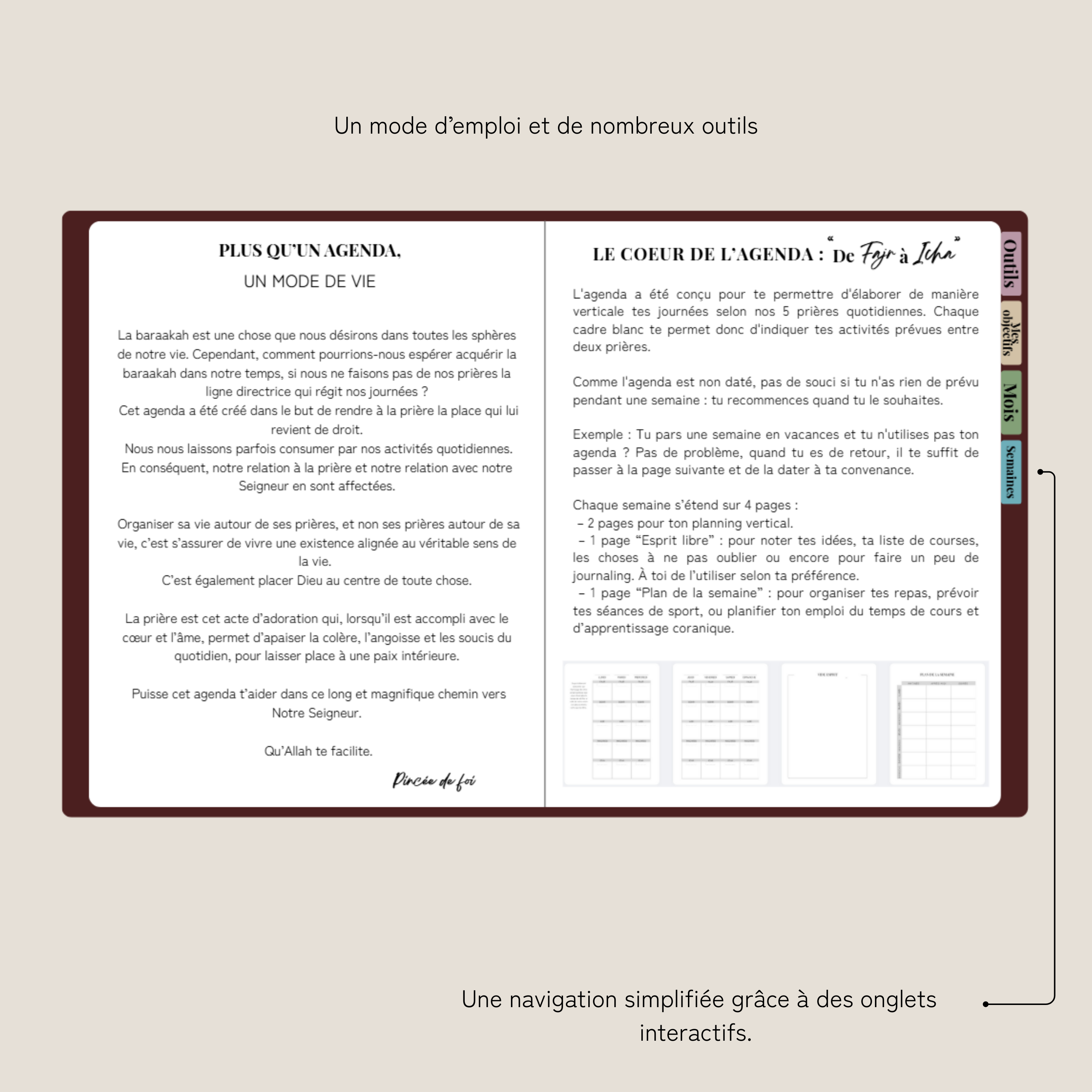 L'agenda "De Fajr à Icha" - Version digitale (PDF pour tablette)