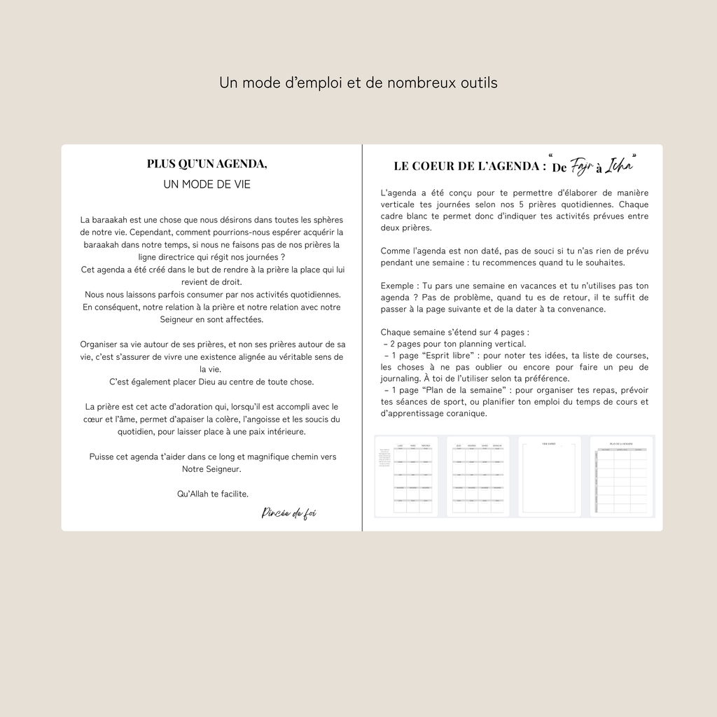 L'agenda "De Fajr à Icha" - Version papier