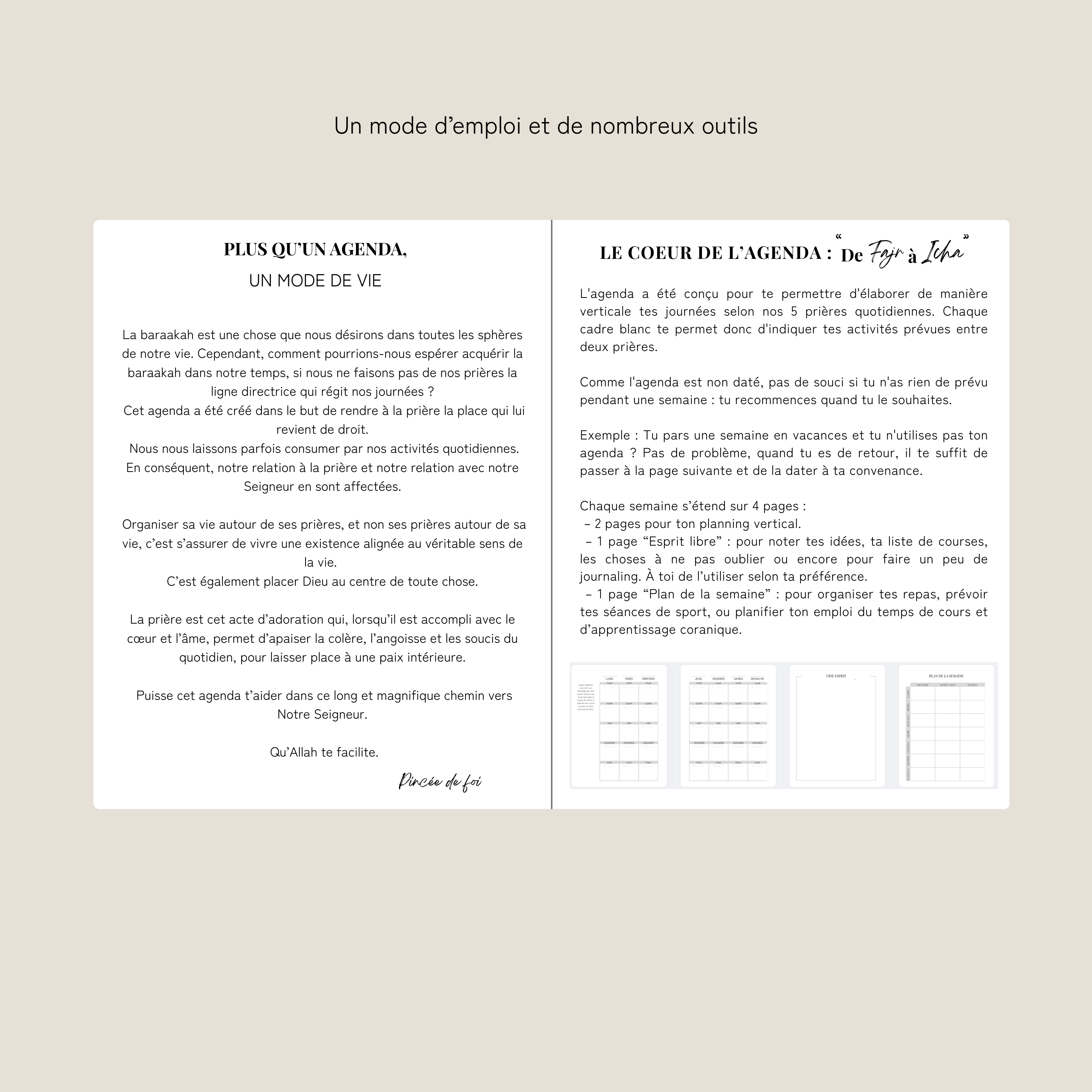 L'agenda "De Fajr à Icha" - Version papier